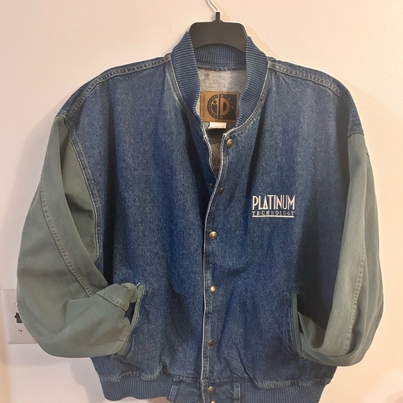Vintage Jacket Platinum Technology Letterman Corporate Logo XL Men’s 100% Cotton - Picture 6 of 8